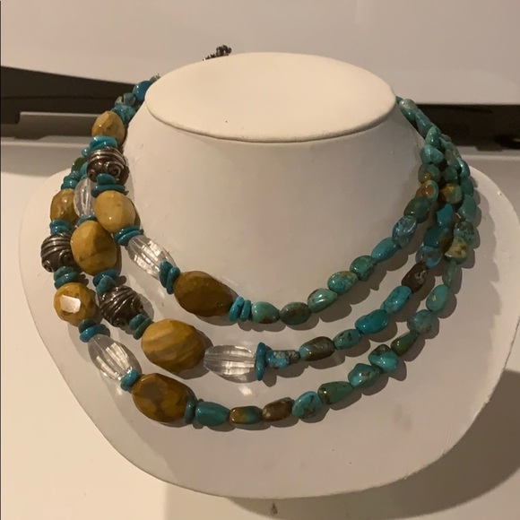 MMA SILVER Turquoise and natural stones Ne… - Picture 1 of 5